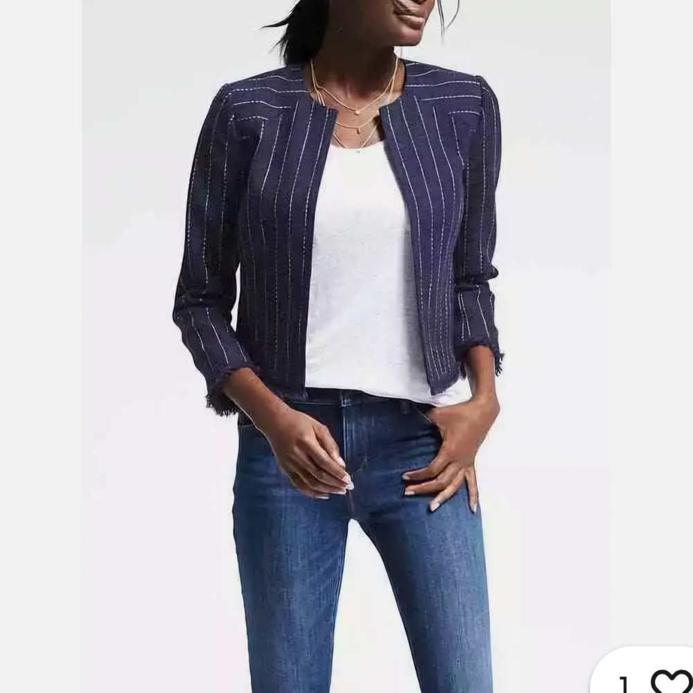 Banana Republic Women's Navy Striped Jacket